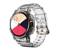 CYSUE TPU Transparent Band+Case Watchband Straps For Samsung Galaxy Active 2 40mm Sport Strap Case (Color : Grey, Size : For Active 2 40mm)