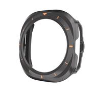 CYSUE Watch Case For Samsung Galaxy Watch 7 Ultra 47mm Hard PC Bumper No Screen Film For Galaxy Watch 7 Ultra Cover Accessories(Titanium ash-orange)