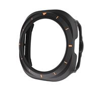 CYSUE Watch Case For Samsung Galaxy Watch 7 Ultra 47mm Hard PC Bumper No Screen Film For Galaxy Watch 7 Ultra Cover Accessories(Black-orange)