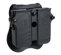 Cytac Universal Double Mag Pouch R-Defender with Strap Clip Black