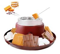 CYTBEK 2-in-1 Electric S'Mores Maker & Fondue Set with 5 Accessories - 30cm Nonstick Plate, Adjustable Temp for Kids & Adults
