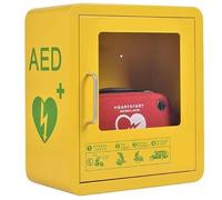 CYTBEK AED Cabinet, AED Defibrillator Wall Mount Storage Box with Snap Lock, Metal Steel Plate and Fits Most AED Models, for Emergency at Home, Office and Public Places