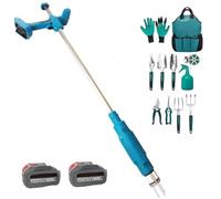 CYTBEK Electric 21v Cordless Weed Remover Root Remover, With 2x 3.0ah Batteries& Fast Charge, Long Handled Weeding Tool For Garden Weed Control Bring Toolkit