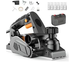 CYTBEK Electric Wood Planer, 850w Andheld Corded Wood Planer, Planer width 82mm/Planing depth 0-1mm/Idling speed 15000r/min, with Exhaust Ports for Woodworking, Furniture and DIY Projects