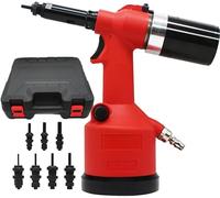 CYTBEK Industrial Hydraulic Pneumatic Rivet, Automatic Hydraulic Air Riveter Blinding Riveting Nuts Tool, Power Screw Guns Pneumatic Rivet Tool with Metric & SAE Mandrels (7 Size) Fastening Riveting