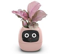 Smart Flowerpots, Smart Plant Pot for Indoor Plants, 49 Rich Expressions, 7 Smart sensors, AI Chips, LCD Screen Display, APP Control, Intelligent Planter Smart Garden for Home pink
