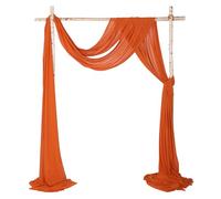 Cytdkve 2 Panels 30Ft Chiffon Wedding Arch Drapes Draping Fabric for Wedding Ceremony Party Reception Backdrop (Burnt Orange & Burnt Orange)