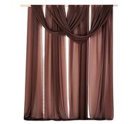 Cytdkve 2 Panels 30Ft Extra Long Wedding Arch Draping Fabric, Sheer Arch Drapes for Wedding Party Backdrop (Slightly Shimmery, Chocolate Brown & Chocolate Brown)