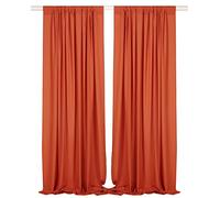 Cytdkve 2 Panels 4.8 Feet x 10 Feet Burnt Orange Backdrop Drapes, Silky Soft Window Curtains Panels for Wedding Baby Shower Birthday Ceremony Party