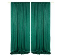 Cytdkve 2 Panels 4.8 Feet x 10 Feet Hunter Green Polyester Backdrop Drapes, Soft Window Curtains Panels for Wedding Bridal Shower Birthday Ceremony Party