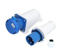 CYTGOUPER 220-250V 63A 3 Pin 3 Phase IP67 Power Connector, Industrial Plug, Three-Phase Power Plug Socket Set 2P+E for Harsh Environments Insulation and Heat