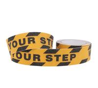CYTGOUPER 48mm X 5m Watch Your Step Sticker,Strong PVC Mind The Step Sign, Hazard Tape Black and Yellow Watch Your Step Sign for Stairs Walkways Pools Ladders Decks Stairs Steps