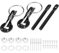 CYTGOUPER Universal Bonnet Pins Kit,Black Aluminum Stainless Steel Car Hood Lock,Rustproof Construction Engine Hood Latch Kit for Racing Sport Car Fasten the Vehicle Hood