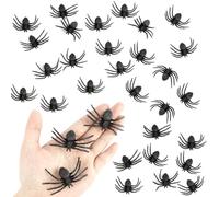 Cytokio Plastic Spiders Fake Spiders 30 Pcs Black Realistic Spider with Red Eye Halloween Spiders Small Spider, Spider Decorations for Halloween Party Spider Web Decor Prank Prop Game,1.1 * 1.9 Inch