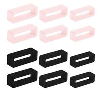 CYUXING 12Pcs Black & Pink Watch Band Fixer, Long Service Life Flexible Use Suitable for Sports Watches and Leisure Watches, Can Firmly Fix the Excess Strap Part