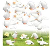 CYUXING 12Pcs Goose Figurines Tiny Resin Statue Toy DIY Crafts Lawn Yard Garden Decor Small Cute Office Desk Decor for Ornaments Water Accessories Micro Landscape Terrarium