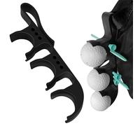 CYUXING 2 in 1 Golf Ball Tee Holder Quick Release Collector with Hook, Golf Accessories Portable Versatile Men Women for Club Bag Black (Holds 3 Balls / 6 Tees)