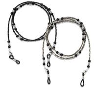 CYUXING 2Pcs Beaded Eyeglass Chains Glasses Chain, Eyeglasses Strap with Acrylic Beads | Functional & Decorative Eyewear Holder | Around Neck Glasses Lanyard for Women