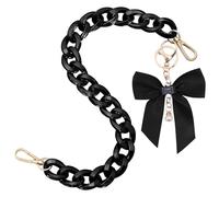 CYUXING 2Pcs Bow Purse Bag Chain Charms Keychain, Adjustable Acrylic Black Purse Bow Bag Chain Key Ring for Handbags, Fashion Jewelry Decorations Accessory for Women Black