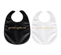 CYUXING 2pcs Bride Bridal Bib for Wedding Day Brides Gotta Eat Bib | Bride and Groom Bibs for Wedding Day & Bridal Shower, for Bride ＆ Groom Bibs for Wedding, 2 Black ＆ White