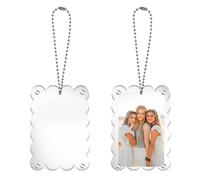 CYUXING 2PCS Car Hanging Picture Frame for Dad, Acrylic Photo Holder Hanging Ornament Rear View Mirror Accessories Charm Car Decorations for Dad