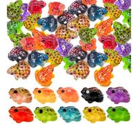 CYUXING 40Pcs Mini Luminous Resin Frog, Exquisite & Lovely Plastic Frogs Decor, Suitable for Science Projects Aquarium Decorations, Transparent Potted Plant Decoration