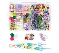 CYUXING 411Pcs DIY Keychain Making Kit, Creative Craft Set with Beads, Charms, A-Z Letters & Cords, Make Unique Personalized Keychains & Bag Charms, Complete Jewelry Making Supplies Gift