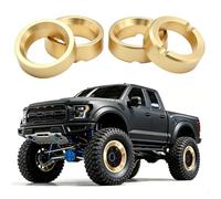 CYUXING 4pcs Brass Wheel 3.7g Weights Ring for AXIAL SCX30, CNC Balancing Ring for SCX30 Upgrades Body Wheels, Rock Crawler Parts Accessories for RTR RC Car, Fits AXI-2048 AXI-2261 Tires