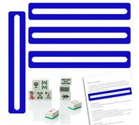 CYUXING 4Pcs Mahjong Line Finder Mahjong Card Line Guide Bright Acrylic Reader Ruler Marker Strips Tracker Accessories Gifts for American Beginner Players Blue