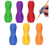 CYUXING 6Pcs Ergonomic Triangular Pencil Grips Pen Grips | Soft Anti-Slip Silicone, for Adults Kids Handwriting, Finger Grooves for Left & Right Hand Writing & Drawing, Reusable