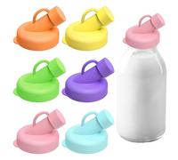 CYUXING 6Pcs Silicone Milk Bottle Dispenser Caps 48mm Diameter Pour Spout Lids Replacement Lids Replacement Lids Odorless for Stanpac & Libbey & Stock Your Home & The Dairy Shoppe