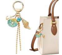 CYUXING Blue Conch Shell Bag Charm, Summer Keychains Decoration for Women, Exquisite Ocean Theme Pendant Gift Decoration Conch Shell Accessories for Bags, Keys