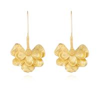 CYV Elegant Bohemian 3D Metal Flower Dangle Dangle Earring Jewelry for Women Holiday, Zinc, No Gemstone