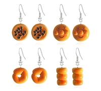 CYV Handmade Simulation Moon Cake Bread Baguette Delicious Food Dangle Drop Earrings Set for Women, as picture, Acrylic, No Gemstone