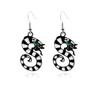 CYV Punk Gothic Coral Snake Dragon Dripping Oil Dangle Earrings for Women Accessories Jewelry Halloween, as picture, Acrylic, No Gemstone