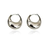 CYV Punk Minimalist Metallic Oval Geometric Chunky Ear Buckle Hoop Earrings for Women Men Daily Life, as picture, Acrylic, No Gemstone