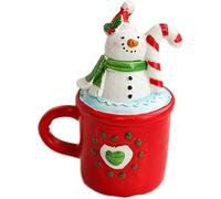 CYWBUEAFY Christmas Teacup Decoration,Handcrafted Resin Mini Mug Ornaments with Santa & Snowman Design,Full & Lasting Colour for Families & Collectors