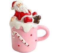 CYWBUEAFY Christmas Teacup Decoration,Handcrafted Resin Mini Mug Ornaments with Santa & Snowman Design,Full & Lasting Colour for Families & Collectors