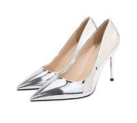 CYwinterB High heels Metallic Plateau Platform Pump Sexy Pointed Stiletto Women's shoes Simplicity elegant Office Banquet Formal occasions Court shoes Dresses Large size Pumps 35-46- silver||43