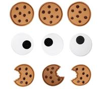 CYWQ 9Pcs Cookie Embroidered Patches,Biscuit Iron on/Sew on Applique Patch Iron on Stickers Suitable for Clothes Dress Hat Pants Shoes DIY Sewing Craft Decoration