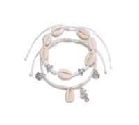 CYWQ Shell Anklet for Women Summer Natural Cowrie Adjustable Ankle Bracelet Boho Hawaiian Beach Seashell Starfish Scallop Foot Jewelry Gifts (Seashell)