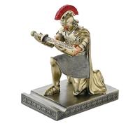 CYXStar Roman Praetorian Prefect Warrior Knight Pen Holder Desk Ornament Resin Praetorian Guard Mobile Phone Stand Desk Accessories and Organizer for Office with a Letter Opener (Bronze)