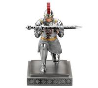 CYXStar Roman Praetorian Warrior Knight Pen Holder Desk Ornament Resin Pencil Holder Desk Accessories and Organizer for Office with a Letter Opener (Silver)