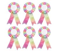 CYXZMYA Pack of 6 tournament bows, tournament bow horse, hobby horse rosettes, rosettes for winner rosettes, tournament bow horse set, for sporting events, classroom, talent shows, DIY parties