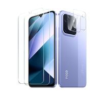 CYYAGE Screen Protector for Xiaomi Poco C85, Pack of 2 Screen Protectors and 2 Camera Protection Film, HD Transparent, 9H Hardness, Screen Protector, Scratch-Resistant, Bubble-Free