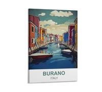 CYYHGEE Burano Italy Vintage Travel Poster 08x12inch(20x30cm) Canvas Poster Wall Art Living Room Home Decor