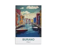 CYYHGEE Burano Italy Vintage Travel Poster 20x30inch(50x75cm) Canvas Poster Wall Art Living Room Home Decor