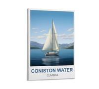 CYYHGEE Coniston Water Cumbria Vintage Travel Posters 16x24inch(40x60cm) Canvas Poster Wall Art Living Room Home Decor