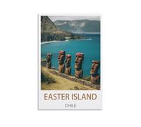 CYYHGEE Easter Island Chile Vintage Travel Poster 08x12inch(20x30cm) Canvas Poster Wall Art Living Room Home Decor