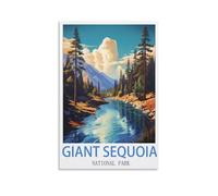 CYYHGEE Giant Sequoia National Park Vintage Travel Poster 08x12inch(20x30cm) Canvas Poster Wall Art Living Room Home Decor